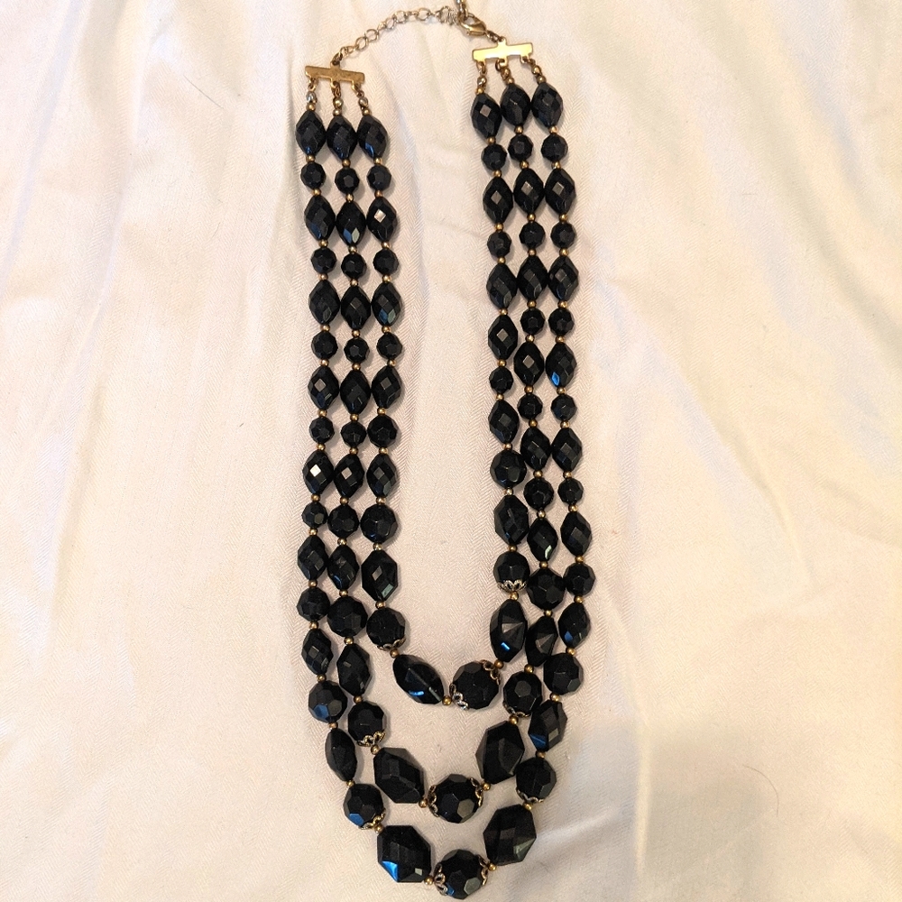 Black 3 Tier Necklace